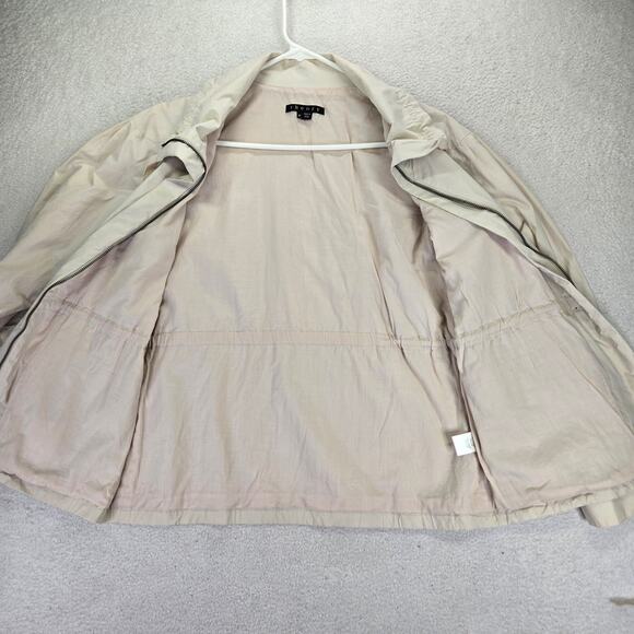 Theory Utility Jacket Womens P Petite Stand Collar Drawstrings Zip Front - Picture 4 of 16